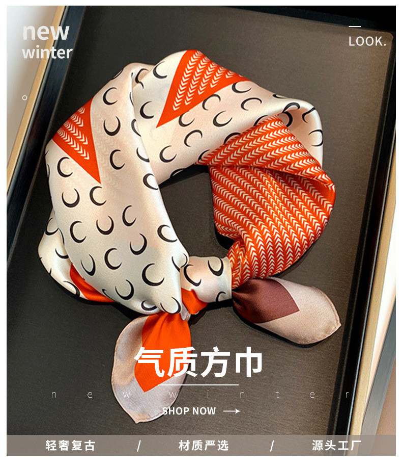 Wholesale Women Fashion Floral Dot Print Silk Scarf