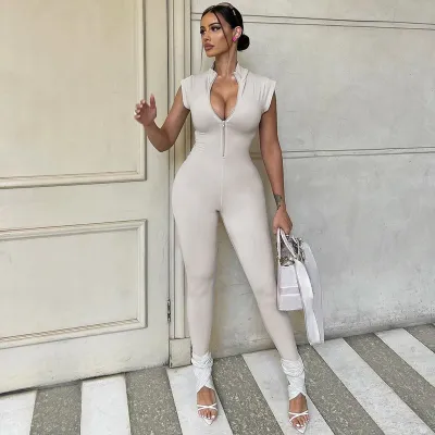 Women Fashion Sexy Solid Color Jumpsuits