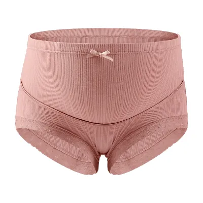 Pregnant Women Fashion High Waist Lace Breathable Underwear