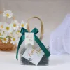 Frosted Bag D.Green Pendant Raffia Thank You Card