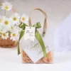 Frosted Bag Matcha Ribbon Pendant Raffia Birthday Card