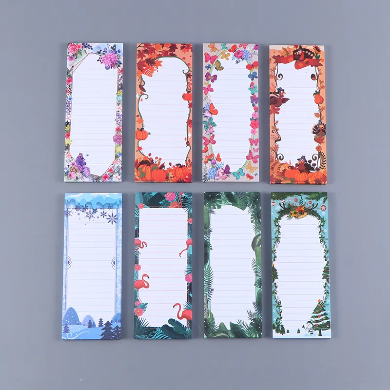 Simple Creative Snowflake Pumpkin Turkey Print Magnetic Notes Refrigerator Stickers 60 Pages