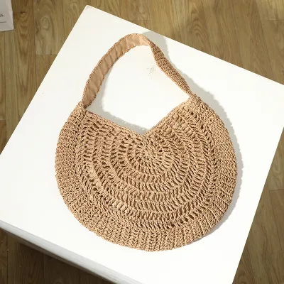Bohemian Urban Straw Shoulder Tote Bag for Vacation