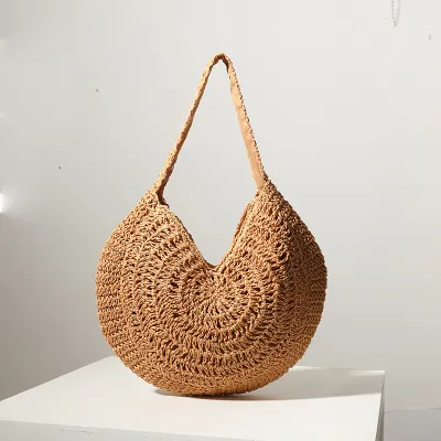 Bohemian Urban Straw Shoulder Tote Bag for Vacation