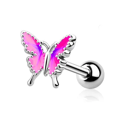 Women Fashion Stainless Steel Butterfly Ear Bone Nail Body Piercing Jewelry