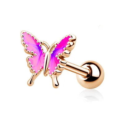 Women Fashion Stainless Steel Butterfly Ear Bone Nail Body Piercing Jewelry