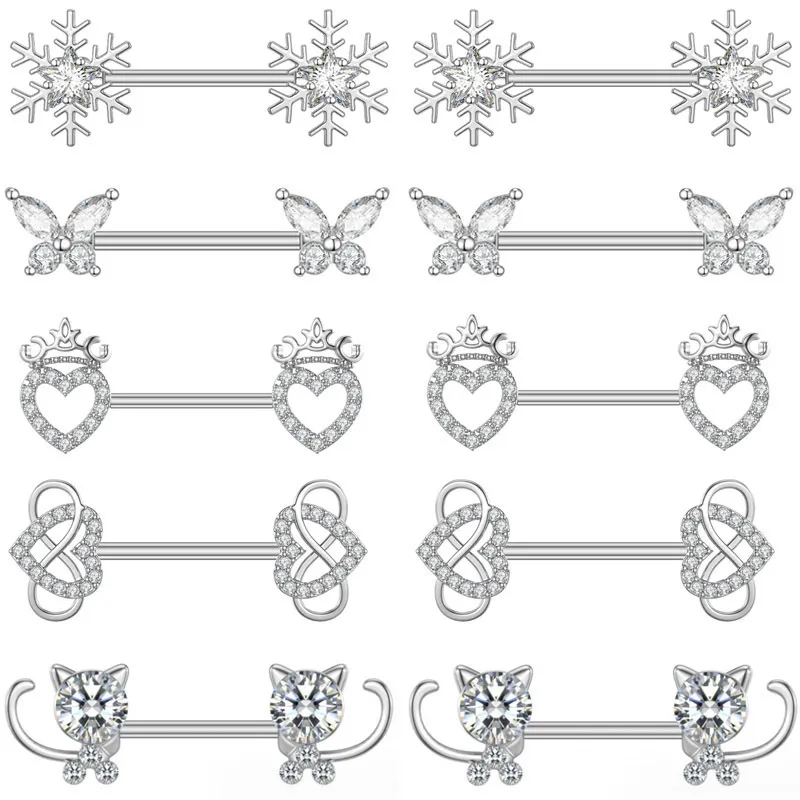 Women Fashion Sexy Butterfly Crown Stainless Steel Body Piercing Jewelry
