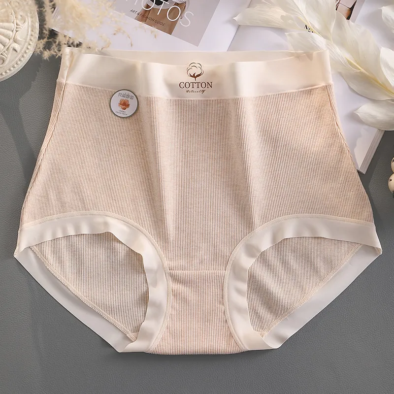 Women Plus Size Cotton High Waisted Underwear Briefs