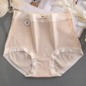 Women Plus Size Cotton High Waisted Underwear Briefs