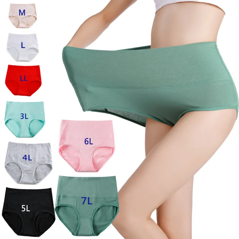 Plus Size Women High Waist Modal Panties