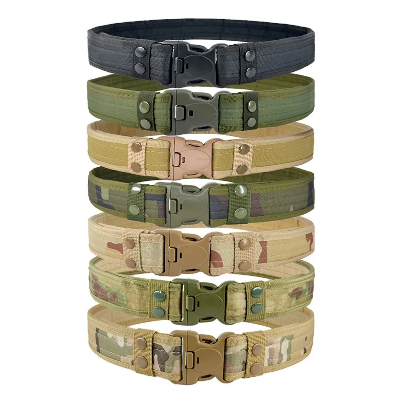 Men Canvas Camouflage Tactical Outer Belt Coarse Width 130Cm Buckle