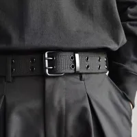 Cinturón casual con hebilla de piel sintética para hombre
