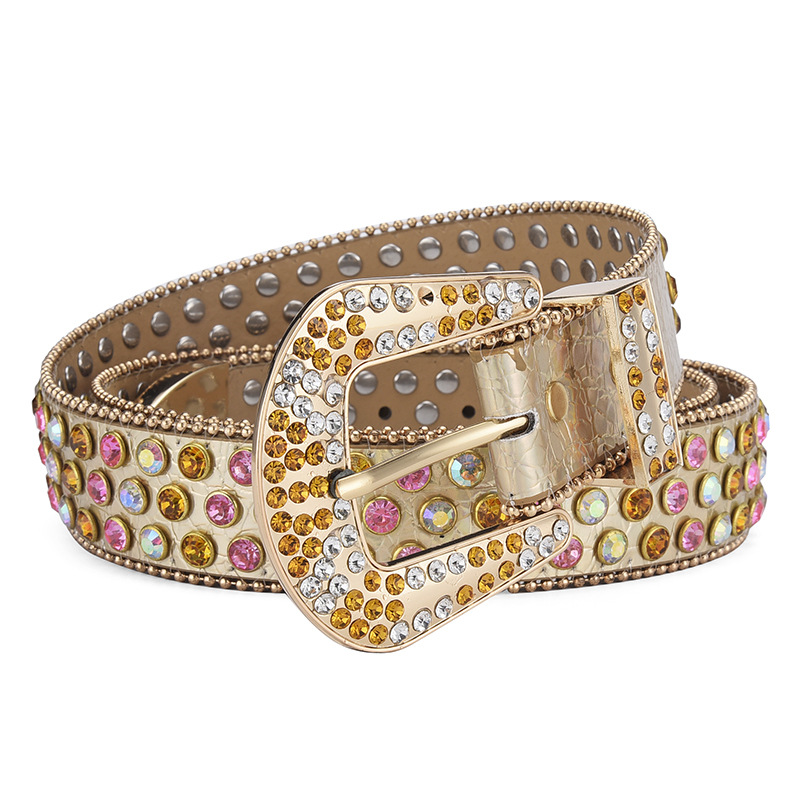 Wholesale Fashion Men And Women Punk Rock Rivet Rhinestone