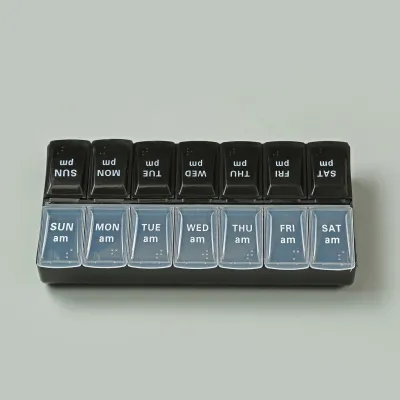 Double-Row Sub-Packed Seven Days A Week Portable Large-Capacity PP Medicine Box