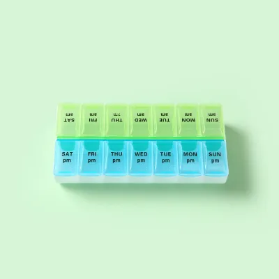 Double-Row Sub-Packed Seven Days A Week Portable Large-Capacity PP Medicine Box