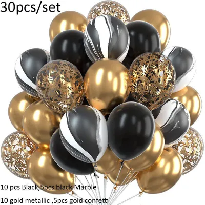 12 Inch Gold Long Sequins Confetti Balloon Set