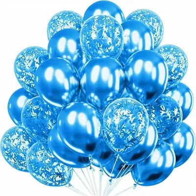 12 Inch Gold Long Sequins Confetti Balloon Set
