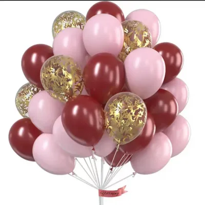 12 Inch Gold Long Sequins Confetti Balloon Set