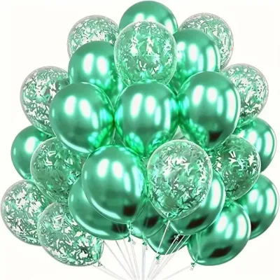 12 Inch Gold Long Sequins Confetti Balloon Set