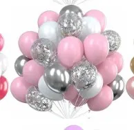 12 Inch Gold Long Sequins Confetti Balloon Set