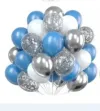 12 Inch Blue 10 White 10 Metallic Silver 5 Sequins 5 Ribbon