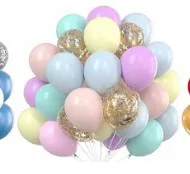 12 Inch Gold Long Sequins Confetti Balloon Set