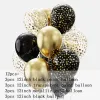 12 Pieces Black Gold Latex Balloon Set