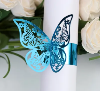 Simple Creative Wedding Hotel Hollow Butterfly Napkin Buckle 50-Pack