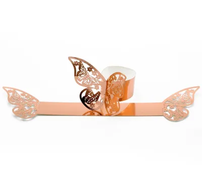 Simple Creative Wedding Hotel Hollow Butterfly Napkin Buckle 50-Pack