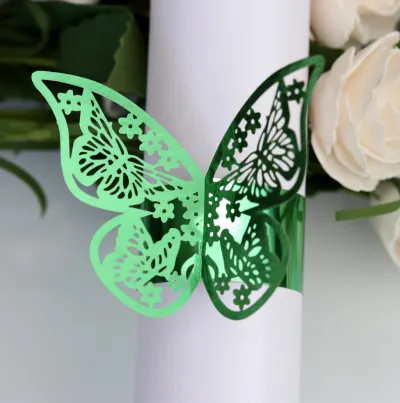 Simple Creative Wedding Hotel Hollow Butterfly Napkin Buckle 50-Pack