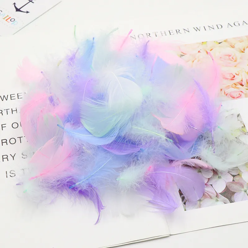 Simple Creative Wedding Party Y Multicolor Goose Feather Gift Box Filling Decoration Materials 100-Bag