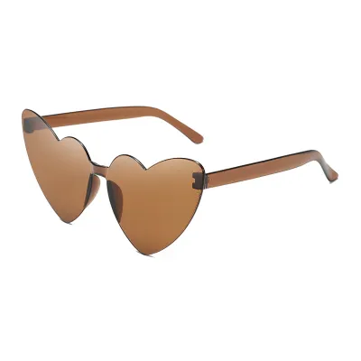 Women Jelly Heart Shaped Sunglasses Fashion PC Lens