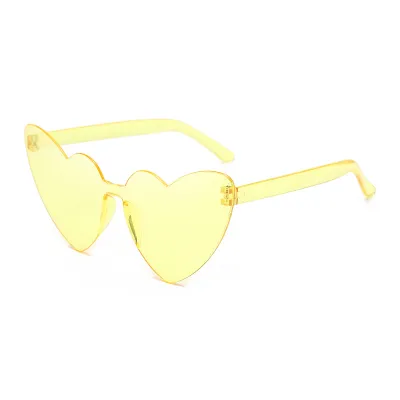 Women Jelly Heart Shaped Sunglasses Fashion PC Lens
