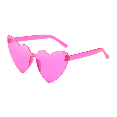 Women Jelly Heart Shaped Sunglasses Fashion PC Lens