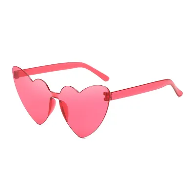 Women Jelly Heart Shaped Sunglasses Fashion PC Lens