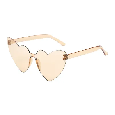 Women Jelly Heart Shaped Sunglasses Fashion PC Lens