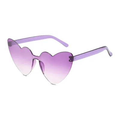 Women Jelly Heart Shaped Sunglasses Fashion PC Lens