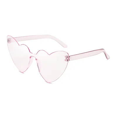 Women Jelly Heart Shaped Sunglasses Fashion PC Lens