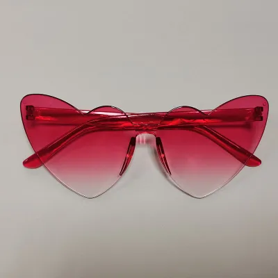 Women Jelly Heart Shaped Sunglasses Fashion PC Lens