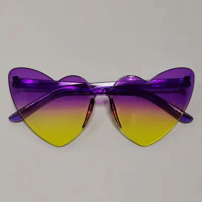 Women Jelly Heart Shaped Sunglasses Fashion PC Lens