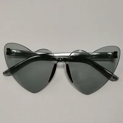 Women Jelly Heart Shaped Sunglasses Fashion PC Lens