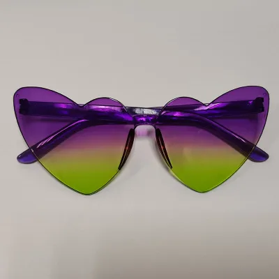 Women Jelly Heart Shaped Sunglasses Fashion PC Lens