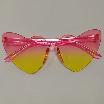 Women Jelly Heart Shaped Sunglasses Fashion PC Lens