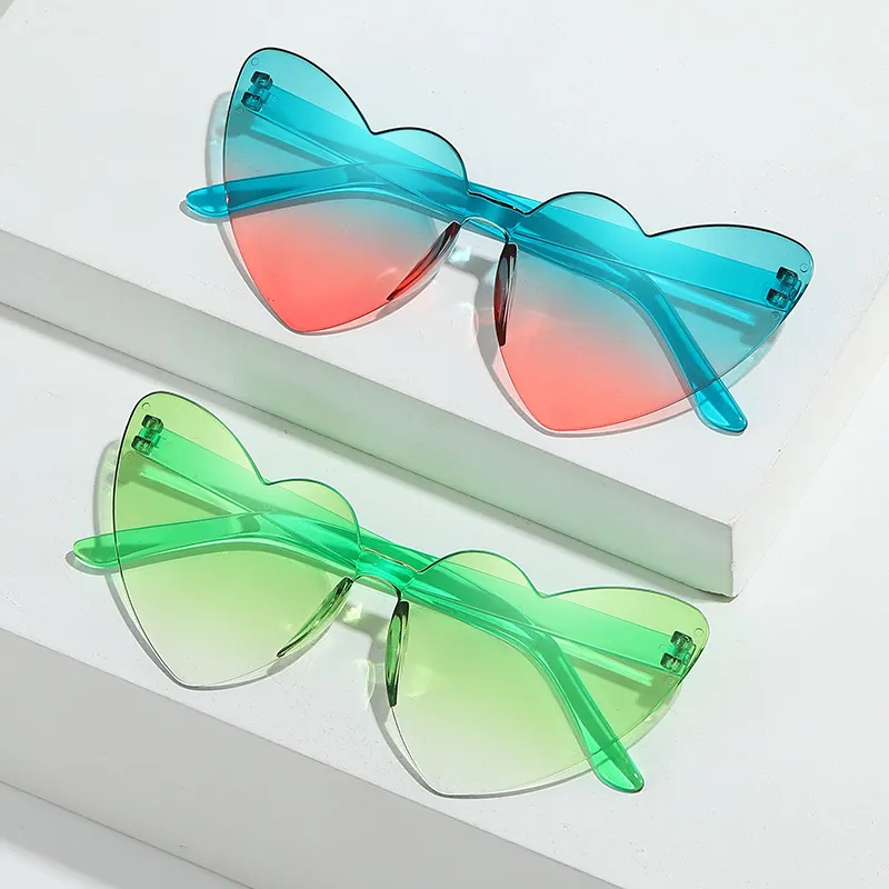 Women Jelly Heart Shaped Sunglasses Fashion PC Lens