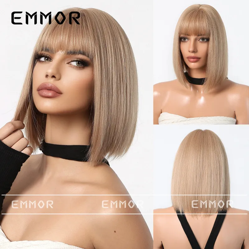 Fashion Short Straight Bobo Wig with Qi Bangs Full Head Shape