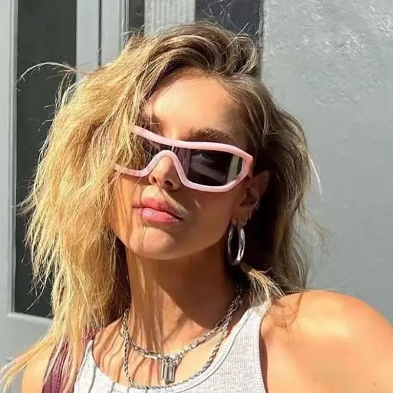 Fashion Women Y2k Large Frame Riding Sunglasses Sweet College Style