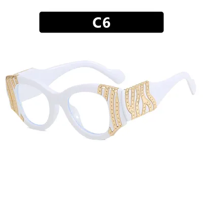 Distinctive Metal Decorative Anti-Blue Light Women Glasses Frame
