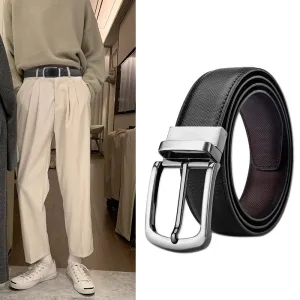 Men Casual Pin Buckle Fashion Business PU Leather Belt