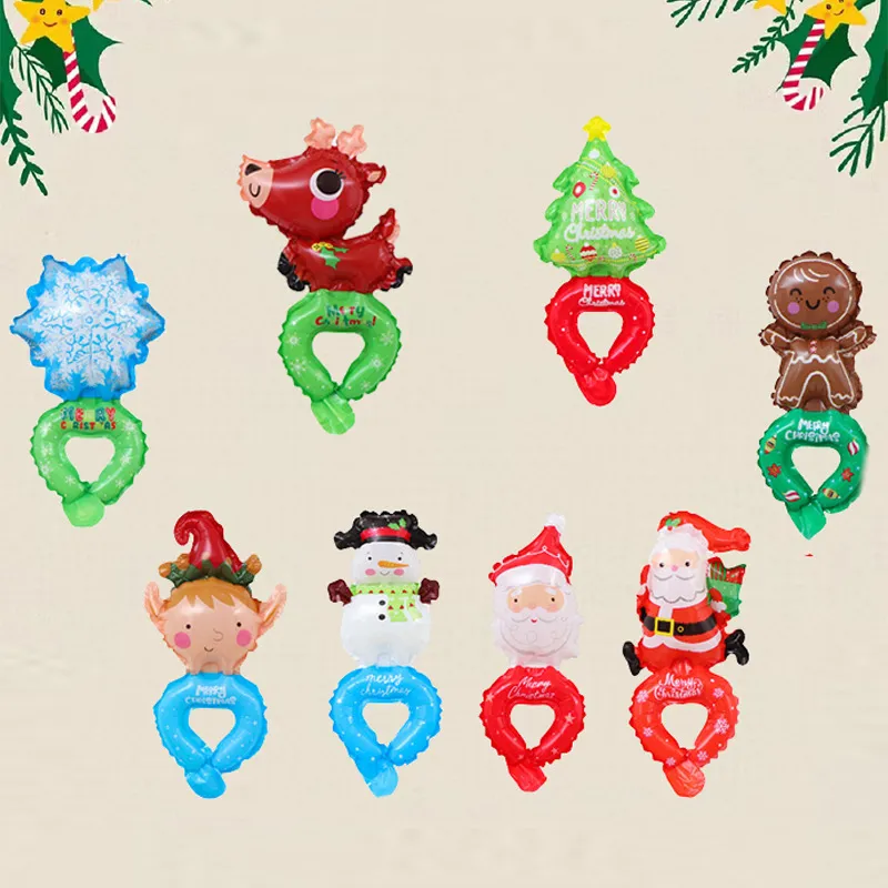 Christmas Party Venue Layout Santa Claus Snowman Wrist Balloon Decoration