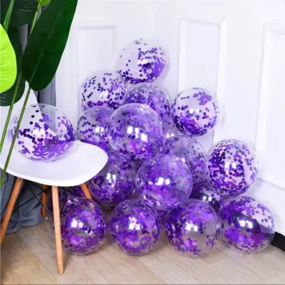 10 Inch Transparent Sequins Balloon Holiday Party Scene Decoration 50-Bag